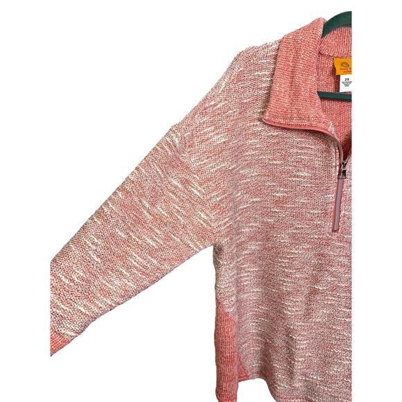 Ruby Rd. Women's Plus Heather Pink Pullover Sweater, Size 2X - Picture 2 of 5